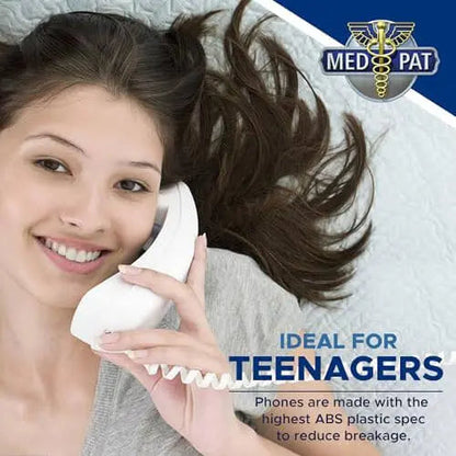 MedPat XL88Q extra-loud landline phone with visual ring and water resistance, compatible with hearing aids, in a pack of 10.