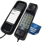 Med-Pat Waterproof Landline Phone with visual ring and volume control, black, designed for bathrooms, kitchens, and outdoor use