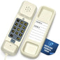 Black Med-Pat TL-WP waterproof landline phone with visual ring and volume control, ideal for bathrooms, kitchens, and outdoor use.