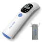 MedPat TH-1 4-in-1 infrared thermometer showing digital display, used for ear and forehead temperature measurement for all ages.