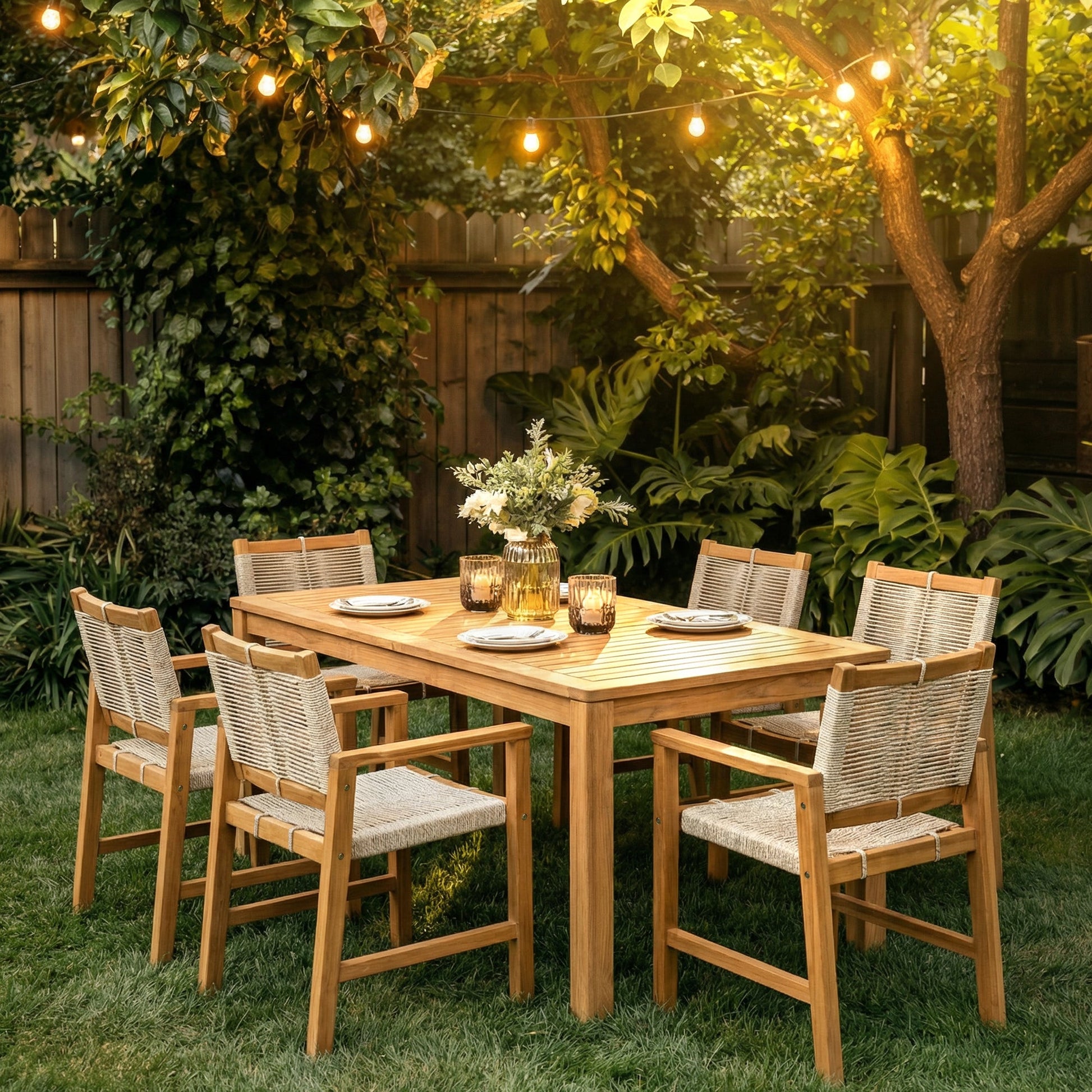 Wide outdoor armchair by Megsu featuring a sturdy frame and comfortable design, ideal for patio or garden seating.