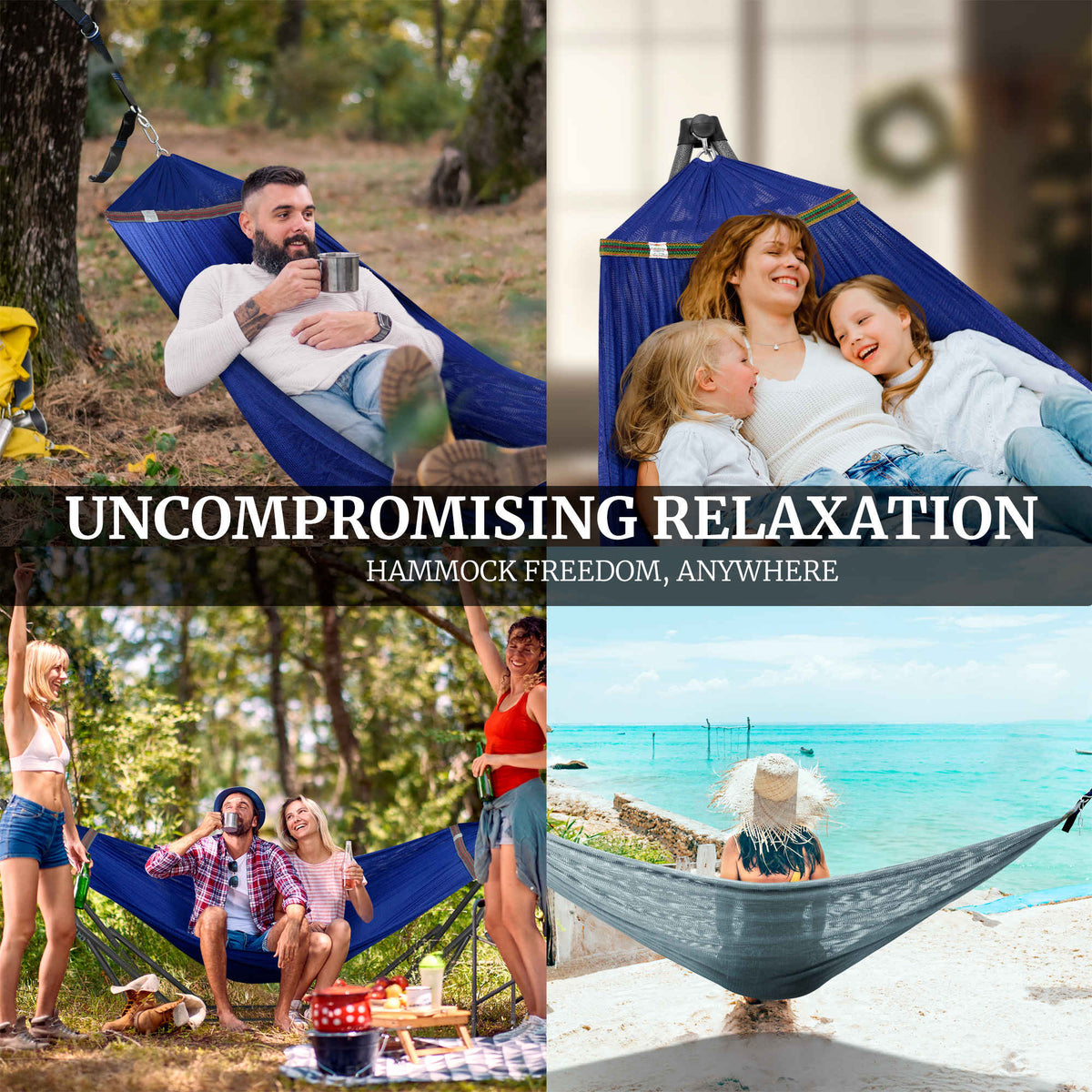 Megsu Tranquillo Comfort Set hammock full set with red stand, designed for relaxing outdoor lounging and ultimate comfort.