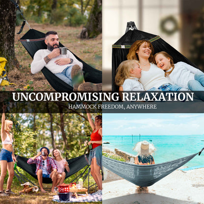 Red Megsu hammock full set with stand, featuring comfortable fabric and sturdy frame for relaxing outdoor lounging.