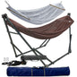 Megsu Tranquillo Comfort Set hammock full set with red stand for relaxing outdoor leisure and ultimate comfort.