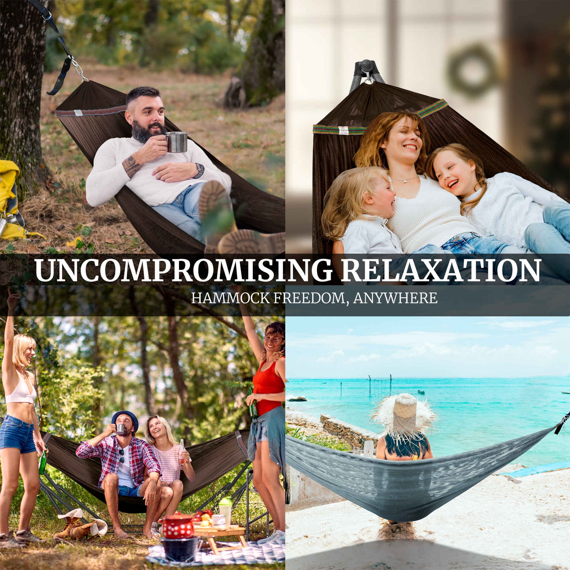 Megsu Tranquillo Comfort Set hammock full set with red stand, designed for relaxing outdoor or indoor lounging.