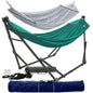 Megsu Tranquillo Comfort Set hammock full set with red stand, ideal for relaxing outdoor or indoor lounging.