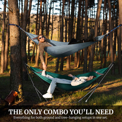 Megsu Tranquillo Comfort Set hammock full set with red hammock and stand for relaxing outdoor use