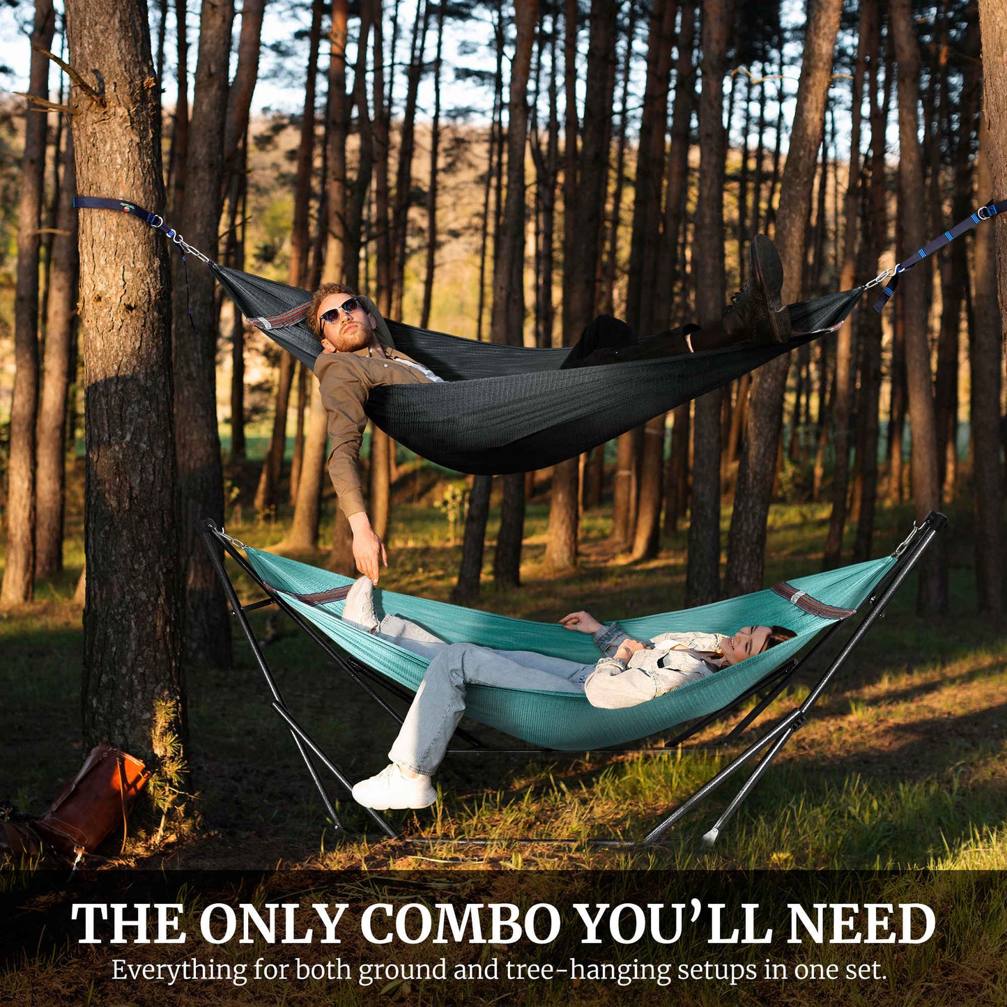Megsu Tranquillo Comfort Set hammock full set with red hammock and stand, designed for ultimate relaxation and outdoor leisure.