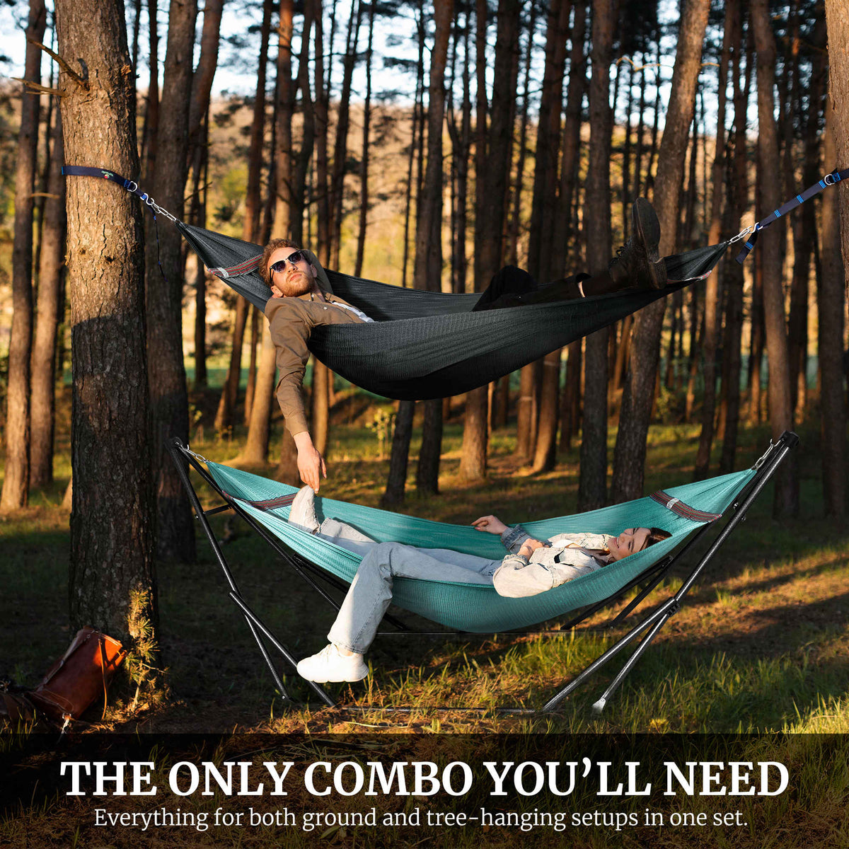 Megsu Tranquillo Comfort Set hammock full set with red hammock and stand, designed for ultimate relaxation and outdoor leisure.