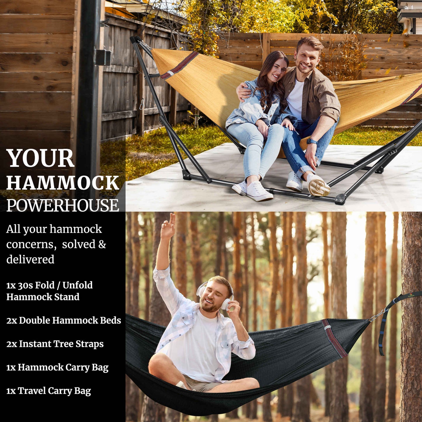 Megsu Tranquillo Comfort Set hammock full set with red hammock and stand, designed for ultimate relaxation and outdoor lounging.