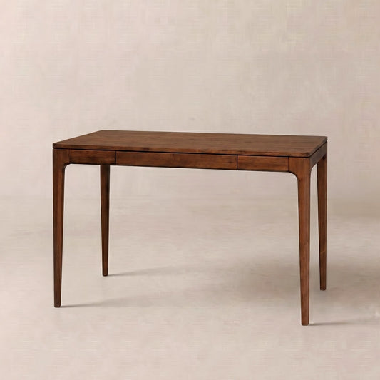 Natural rubber wood desk named Wilma by Megsu, 48 inches long with a sleek table design and sturdy wooden construction.