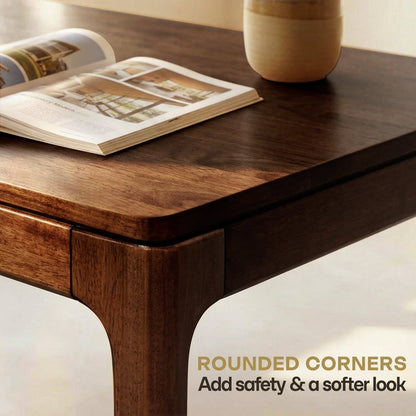 Wilma 48-inch rubber wood desk by Megsu, natural wood table with a smooth surface and sturdy construction.