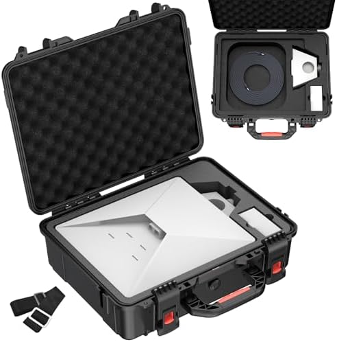 MEKEET Starlink Mini Case waterproof hard case with foam padding, portable shoulder strap, designed for Starlink Mini Dish and accessories.