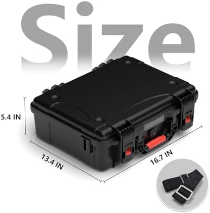 MEKEET Starlink Mini Case waterproof hard case with foam insert, portable shoulder strap, fits Starlink Mini Dish and accessories for travel.