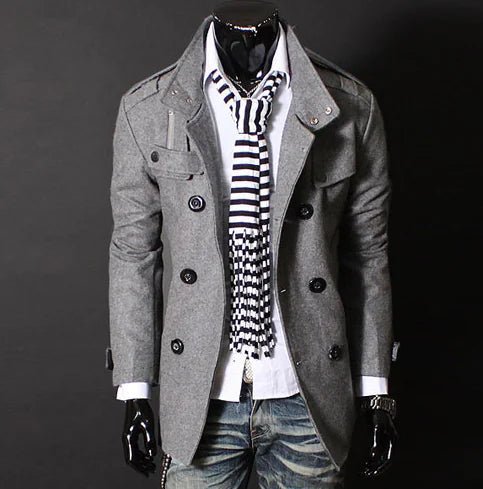Men's New Fashion Woolen Coat - BACKUPMYFILESNOW