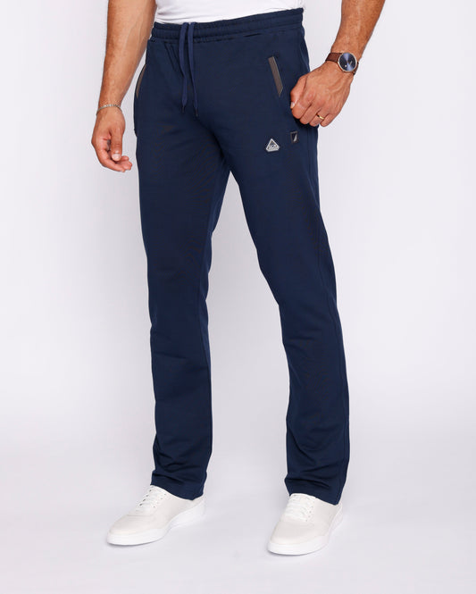Men's navy blue athletic sweatpants with straight-leg fit from SCR Sportswear, designed for all-day comfort in activewear style.