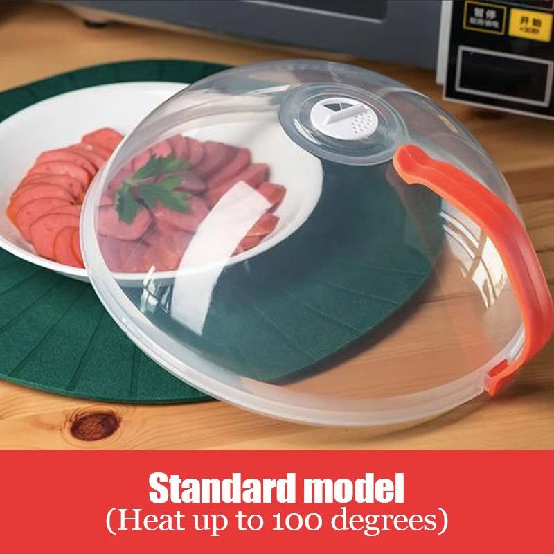 Microwave Splash Cover High Temperature Resistant Microwave Guard Lid Transparent Food Heating Cover with Steam Vent and Handle - BACKUPMYFILESNOW.COM®