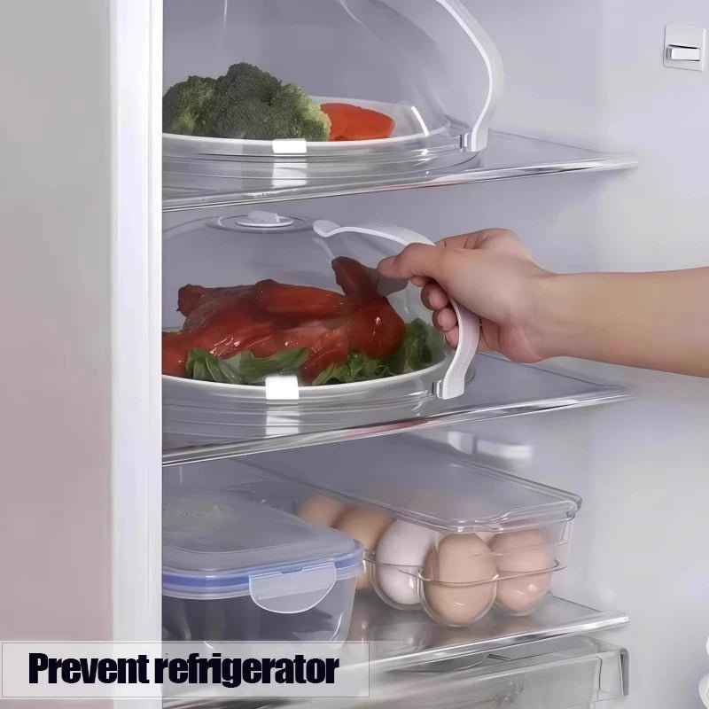 Microwave Splash Cover High Temperature Resistant Microwave Guard Lid Transparent Food Heating Cover with Steam Vent and Handle - BACKUPMYFILESNOW.COM®