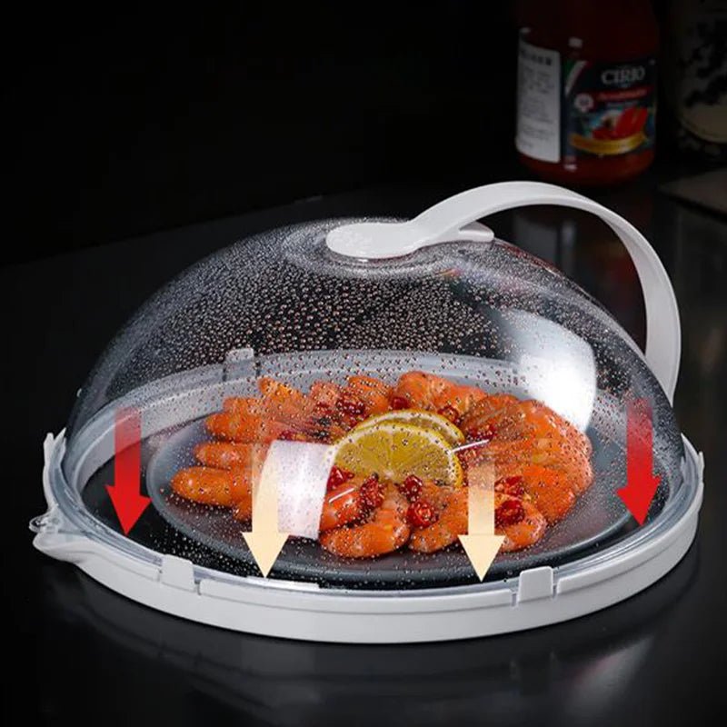 Microwave Splash Cover High Temperature Resistant Microwave Guard Lid Transparent Food Heating Cover with Steam Vent and Handle - BACKUPMYFILESNOW.COM®