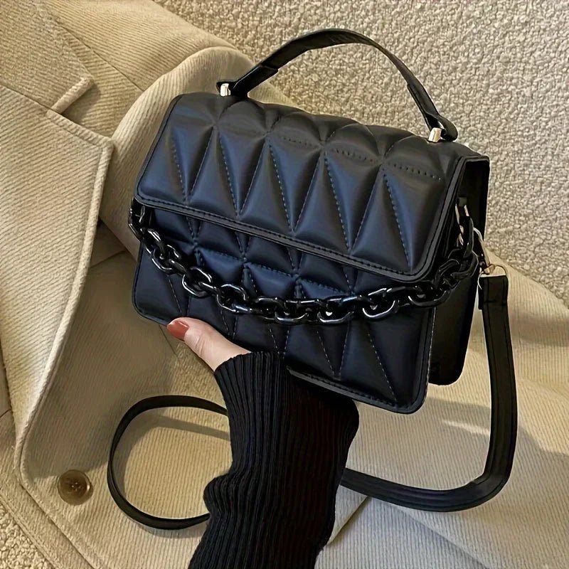 Mini Casual Quilted Crossbody Bag with Magnetic Closure and Adjustable Strap,Small Handbag Tote Shoulder Bag for Women Daily Use - BACKUPMYFILESNOW