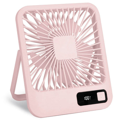 Mini Desktop Cooling Fan Rechargeable Battery Powered with LCD Display - BACKUPMYFILESNOW.COM®