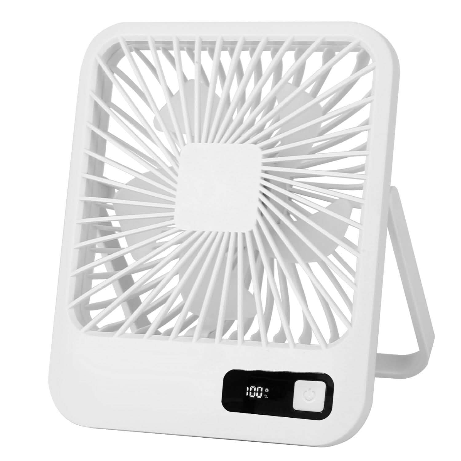 Mini Desktop Cooling Fan Rechargeable Battery Powered with LCD Display - BACKUPMYFILESNOW.COM®