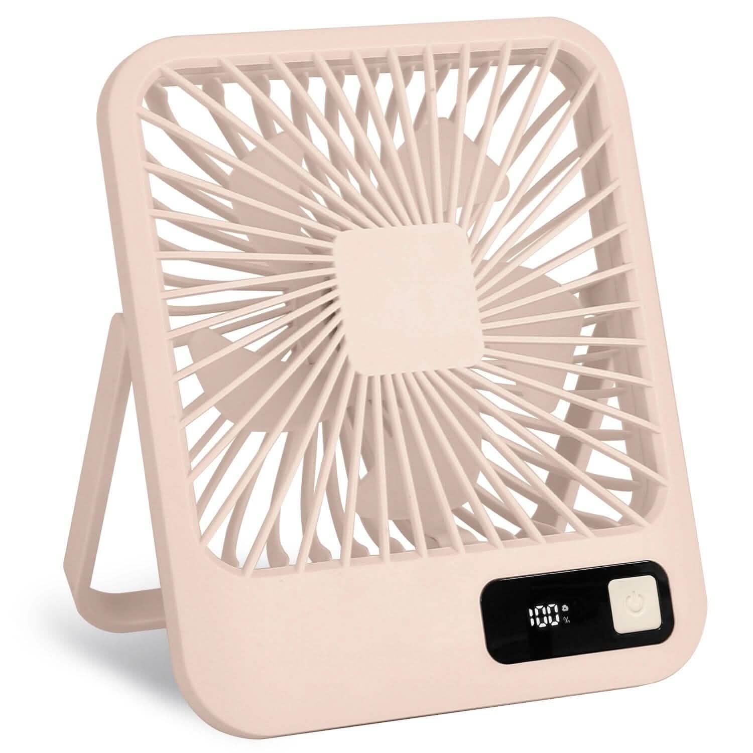 Mini Desktop Cooling Fan Rechargeable Battery Powered with LCD Display - BACKUPMYFILESNOW.COM®