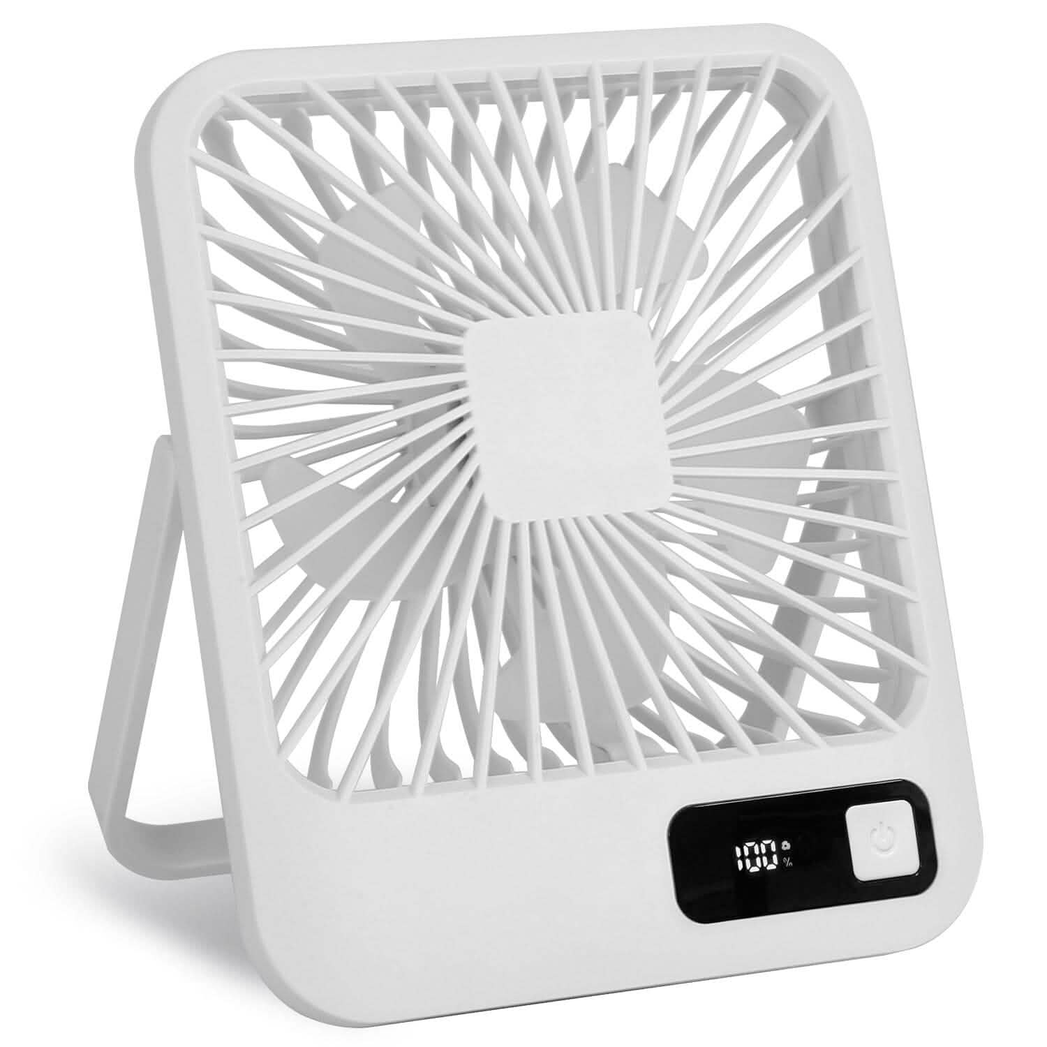 Mini Desktop Cooling Fan Rechargeable Battery Powered with LCD Display - BACKUPMYFILESNOW.COM®