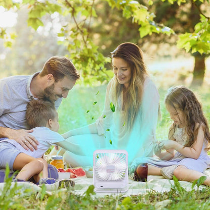 Mini Desktop Cooling Fan Rechargeable Battery Powered with LCD Display - BACKUPMYFILESNOW.COM®