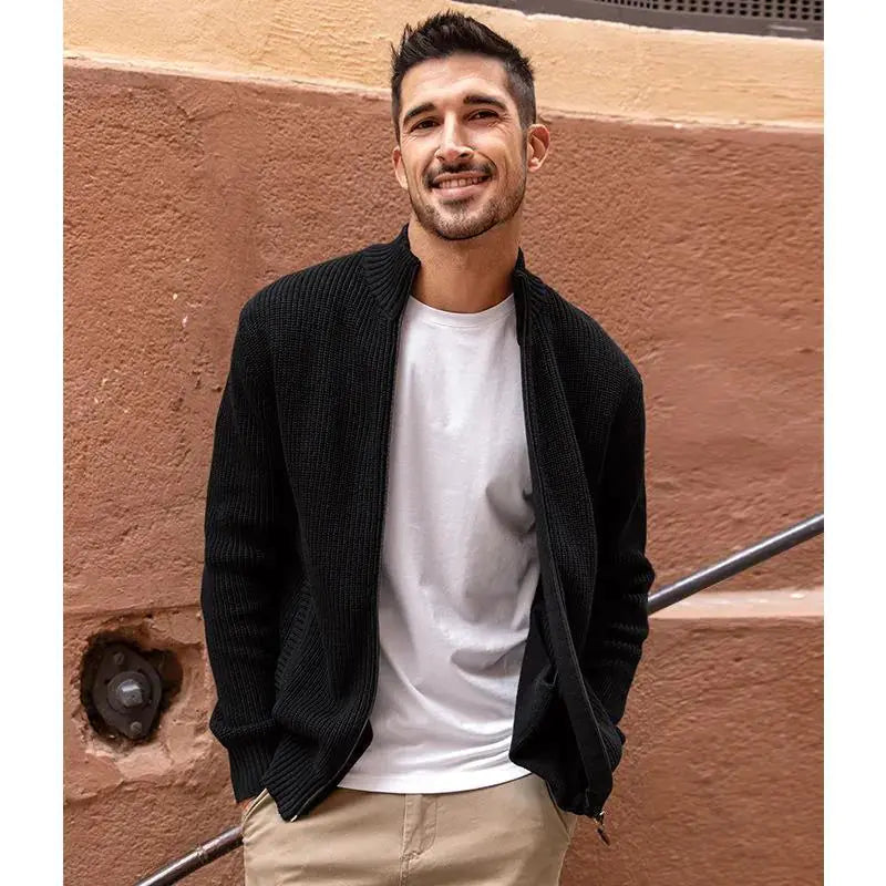 Men's Vinylon Cardigan Sweater for Spring and Autumn