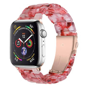 Lussoloop Stylish Lightweight Apple Watch Bands for Women - Fashion Resin Band with Stainless Steel Buckle - Compatible with Apple Watch SE 40mm & Series 9 41mm - Ideal 40mm Apple Watch Band for Women (42mm/44mm/45mm/49mm Pink)