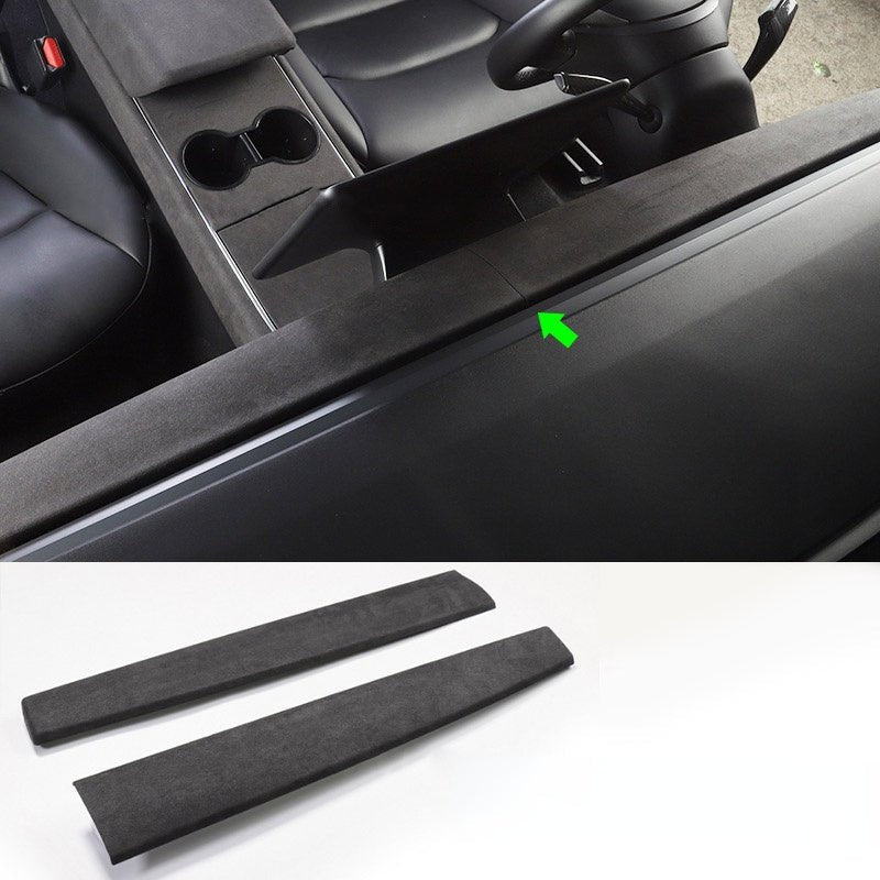 Alcantara dashboard cover set for Tesla Model 3/Y, 2-piece interior decoration with 3M adhesive, in two colors, quick 15-minute install