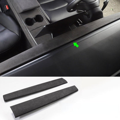 Alcantara dashboard cover set for Tesla Model 3/Y, 2-piece interior decoration with 3M adhesive, in two colors, quick 15-minute install