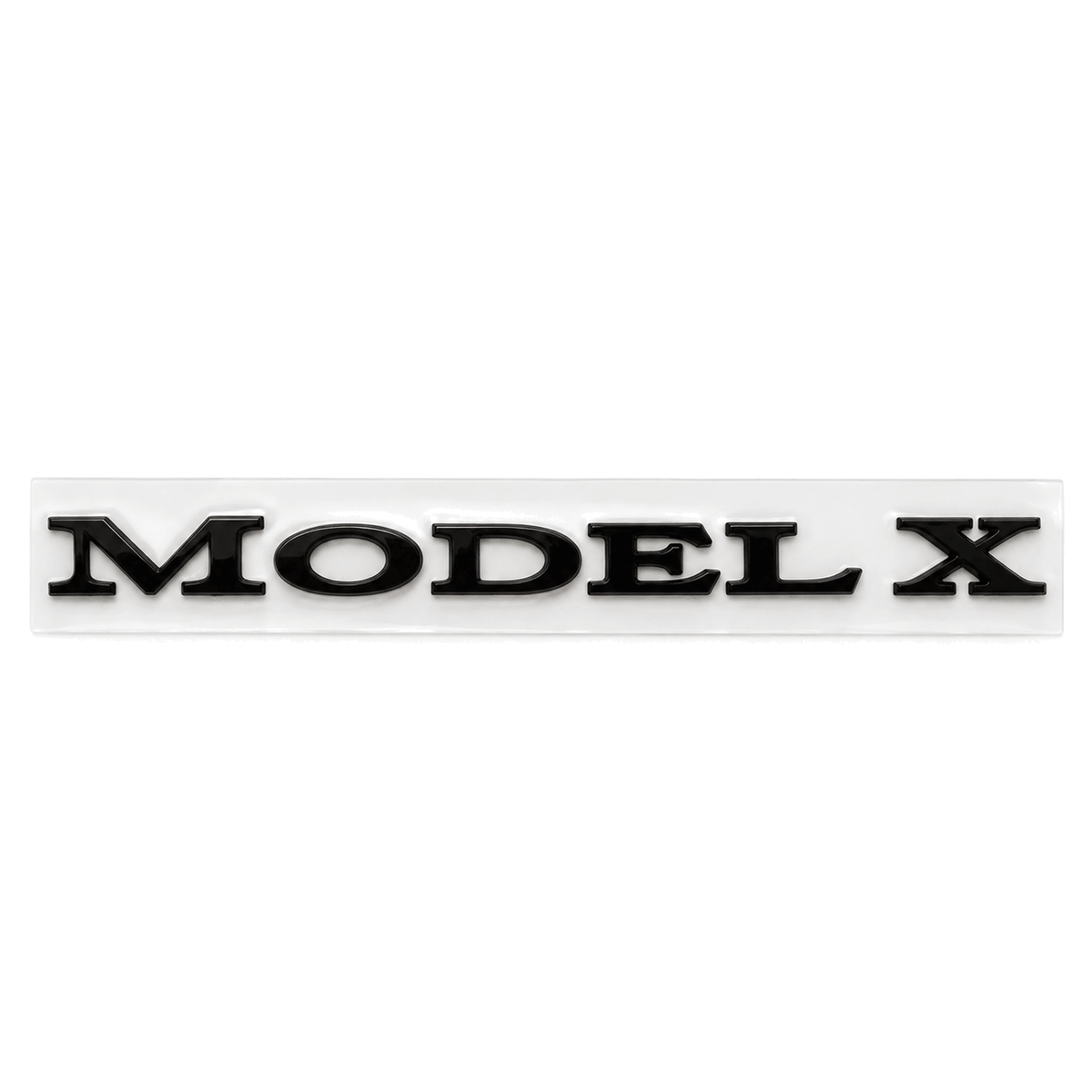 Tesla Model 3/Y/S/X tailgate emblem badge by Tesery, sleek chrome sticker for car rear customization.