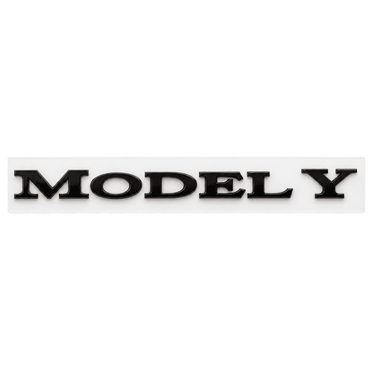 Tesla Model 3/Y/S/X tailgate emblem badge by Tesery, a sleek sticker for customizing Tesla electric vehicles.