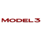 Tesla Model 3/Y/S/X tailgate emblem badge by Tesery, sleek chrome sticker for vehicle rear decoration.