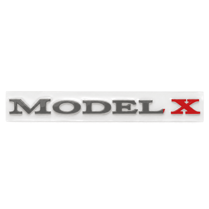 Tesla Model 3/Y/S/X tailgate emblem badge by Tesery Official, sleek metal sticker for vehicle customization.