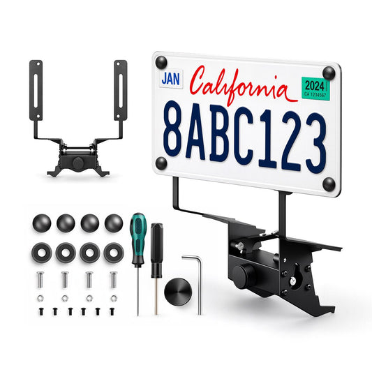 Tesla Model Y Juniper front license plate holder, no-drill, anti-theft aluminum frame for secure vehicle mounting