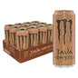 Pack of 12 Monster Java Monster Salted Caramel coffee energy drinks in 15 oz cans, featuring Monster branding and caramel flavor.