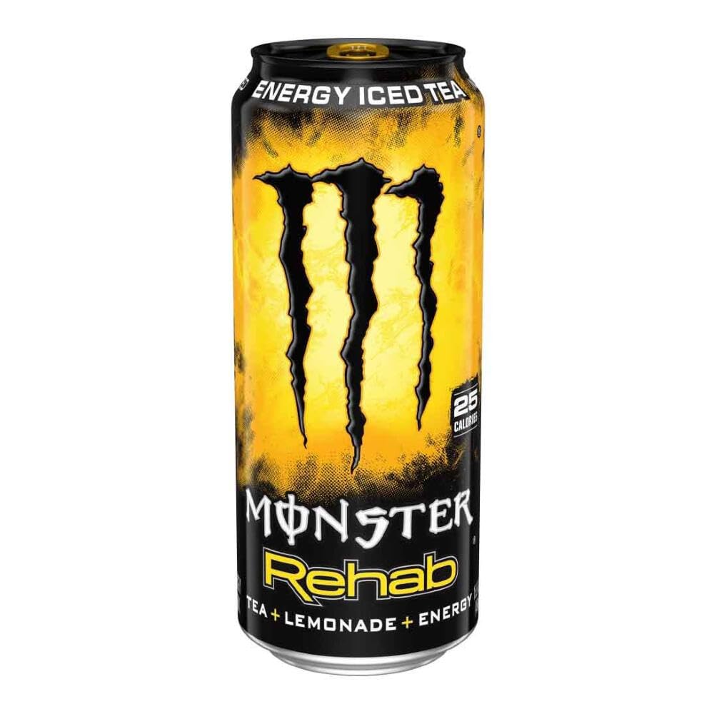 Pack of 12 Monster Java Monster Mean Bean coffee energy drinks in 15-ounce cans, featuring bold branding and beverage design.