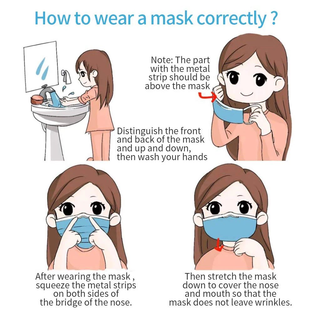 Mouth Masks 3 - layer Anti - Dust Disposable Mascarillas Non Woven Meltblown Cloth Masks Elastic Ear Loop Face Mask - BACKUPMYFILESNOW