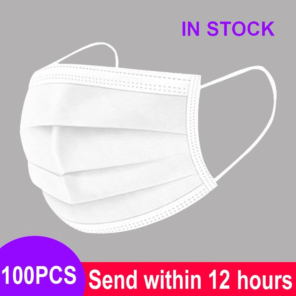 Mouth Masks 3 - layer Anti - Dust Disposable Mascarillas Non Woven Meltblown Cloth Masks Elastic Ear Loop Face Mask - BACKUPMYFILESNOW