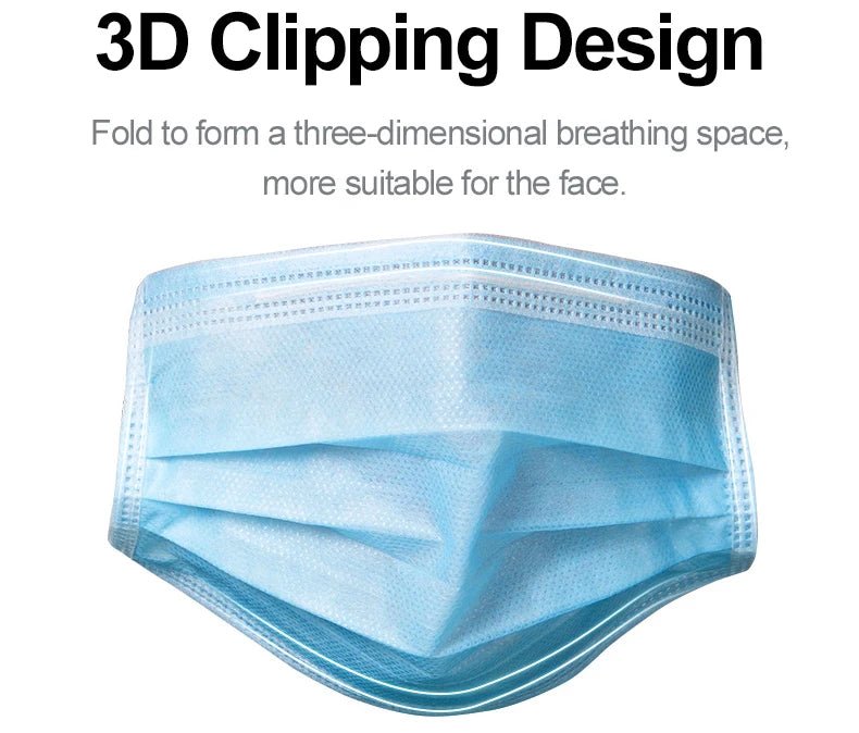 Mouth Masks 3 - layer Anti - Dust Disposable Mascarillas Non Woven Meltblown Cloth Masks Elastic Ear Loop Face Mask - BACKUPMYFILESNOW