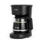 Black Mr. Coffee Programmable Coffee Maker brewing a fresh 12-cup pot with digital controls and a carafe on the warming plate.
