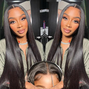 Muokass 220% Density 5x5 HD Lace Closure Wigs Human Hair Glueless Wigs Human Hair Pre Plucked Pre Cut Straight Lace Front Wigs Human Hair for Women Glueless Wigs for Beginners 22 Inch - BACKUPMYFILESNOW