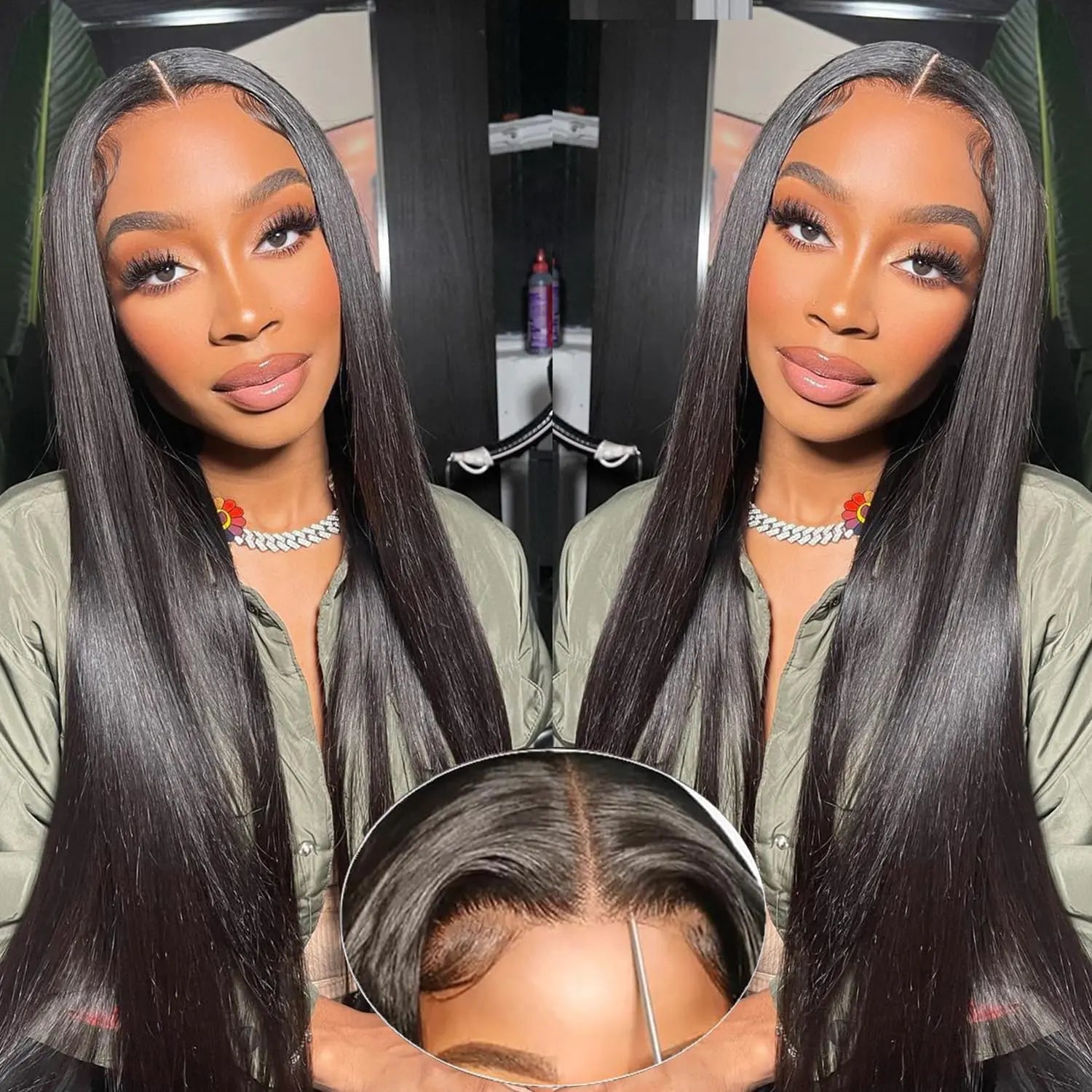 Muokass 220% Density 5x5 HD Lace Closure Wigs Human Hair Glueless Wigs Human Hair Pre Plucked Pre Cut Straight Lace Front Wigs Human Hair for Women Glueless Wigs for Beginners 22 Inch - BACKUPMYFILESNOW