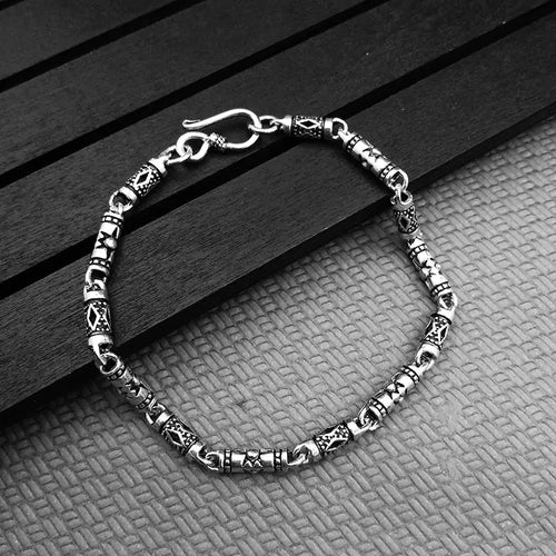 Sterling Silver SUNFLOWER Prismatic Thai Ethnic Bracelet