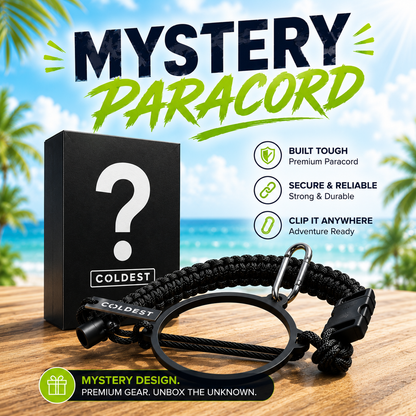 Coldest Paracord Handle accessory with durable black and gray paracord, designed for secure grip and outdoor use.