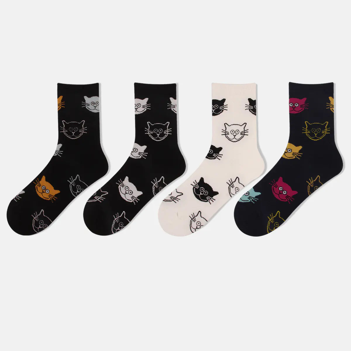 Cute Cartoon Cat Casual Socks for Women