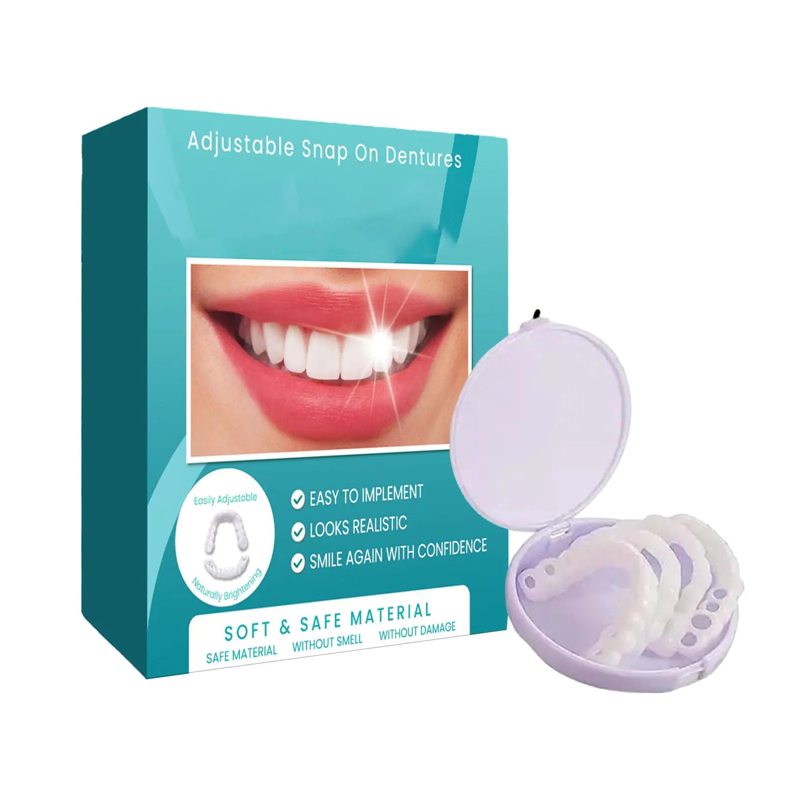 Kahxi Temporary Teeth Perfect CoverAdjustable Snap OnMoldable False Teeth for Beautiful SmileNature and Comfortable